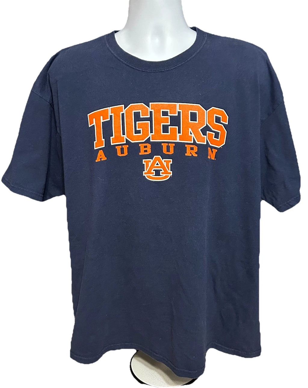 Auburn University Tigers Shirt Men 2XL Navy Blue Front Graphic OVB Tag Cotton
