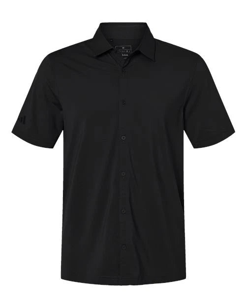 Adidas S-4XL Men's Full Button Down Short Sleeve Shirt - A595