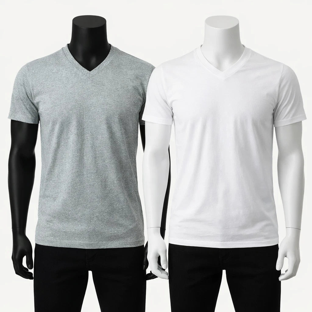 AGH Men's V-Neck Undershirts – 2, 3 or 4 Pack | Stretchy Comfort Tees