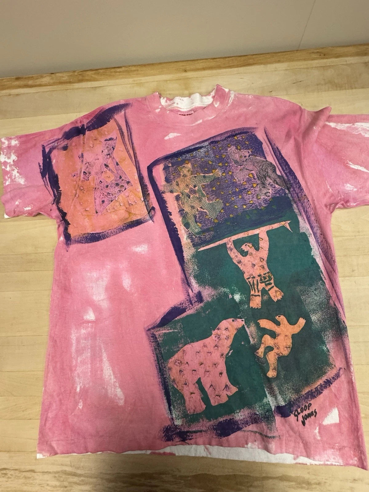 Vintage Sof Tee Tie-Dye Sloop Jones Nature Polar Bear Surf T-shirt Size XL
