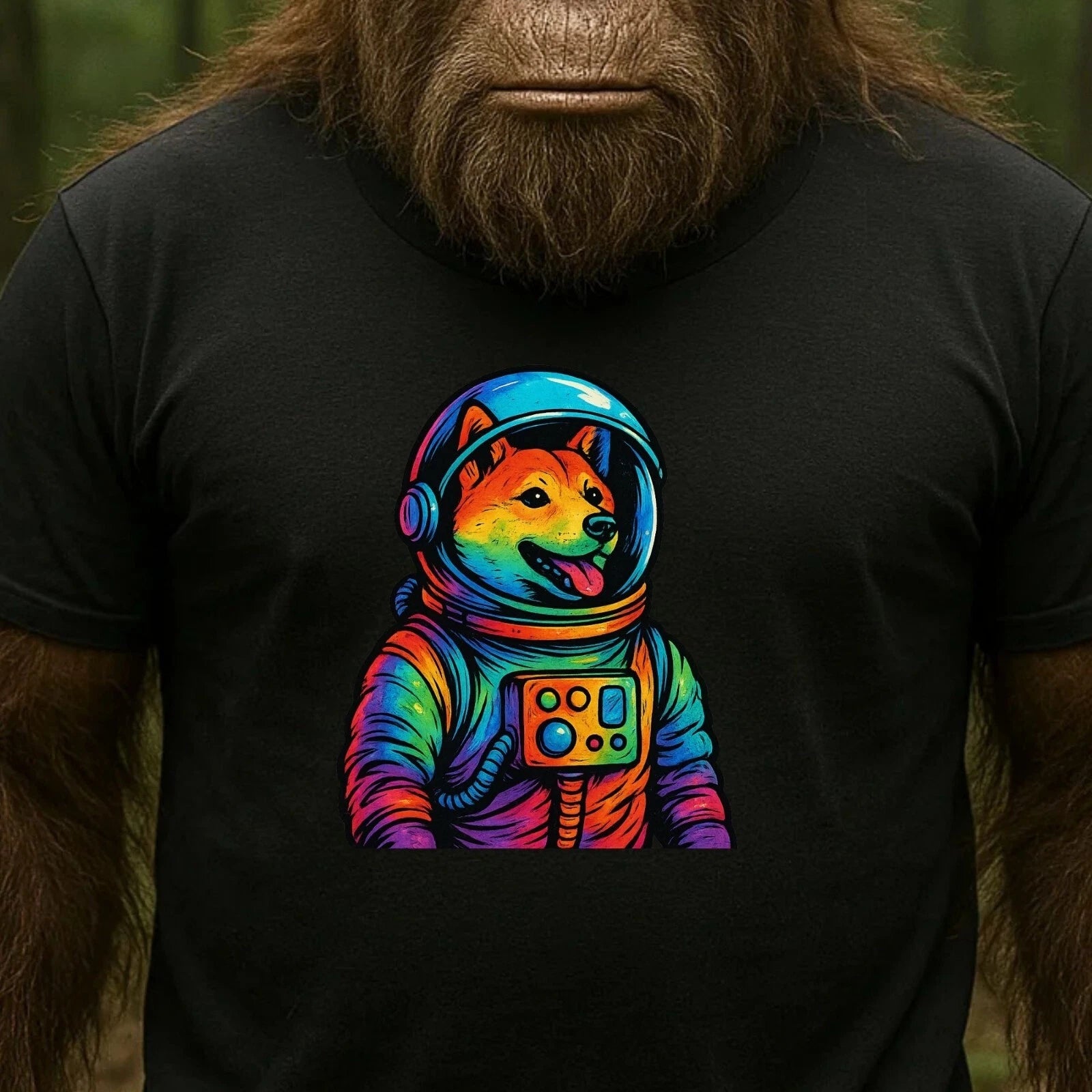Mens Rainbow Astronaut Print Cotton T-Shirt Size XS to 5XL