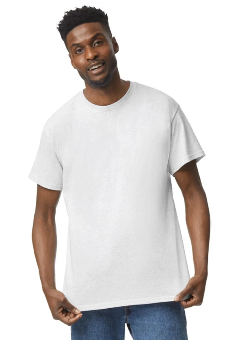 Bulk Lot Gildan Men Heavy Cotton Plain Short Sleeves T-Shirt 5000 (Pack Of 5)