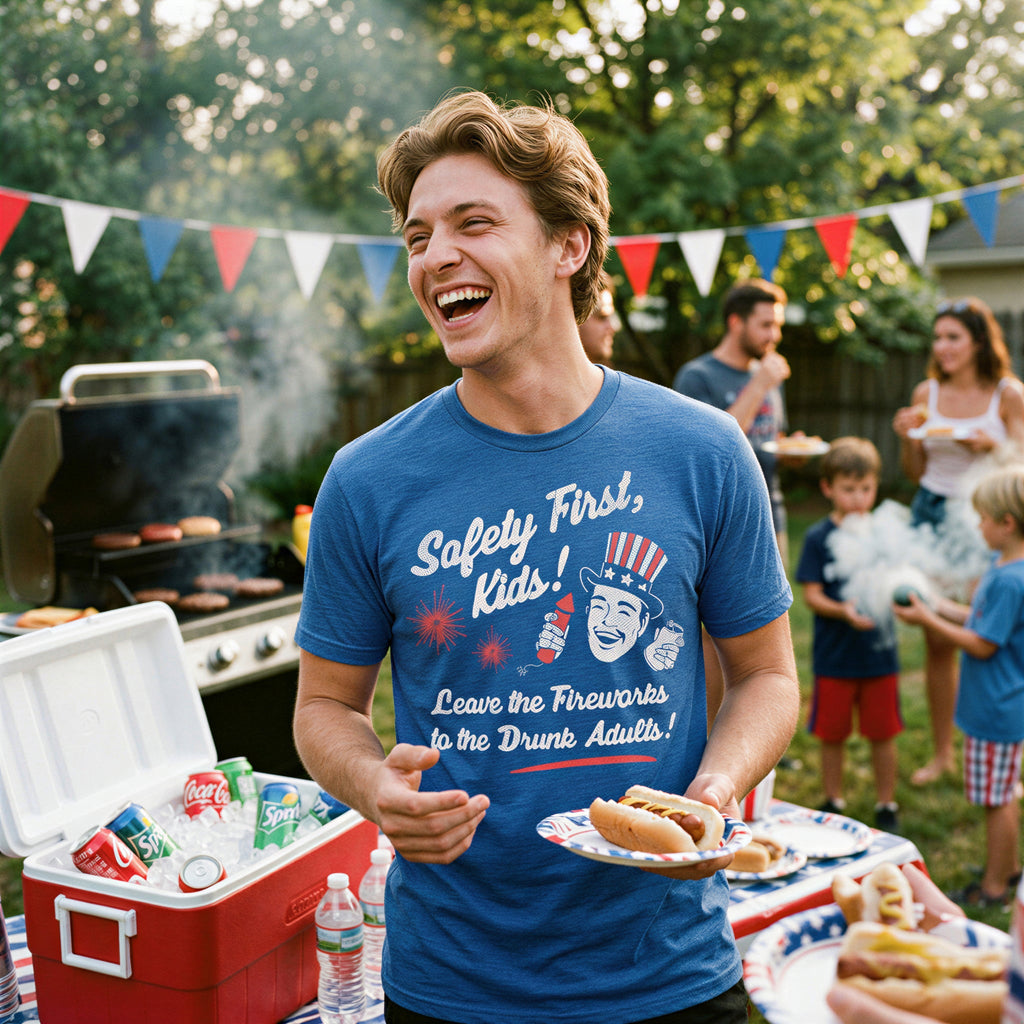 Safety First Kids Leave The Fireworks To The Drunk Adults Men's T Shirt