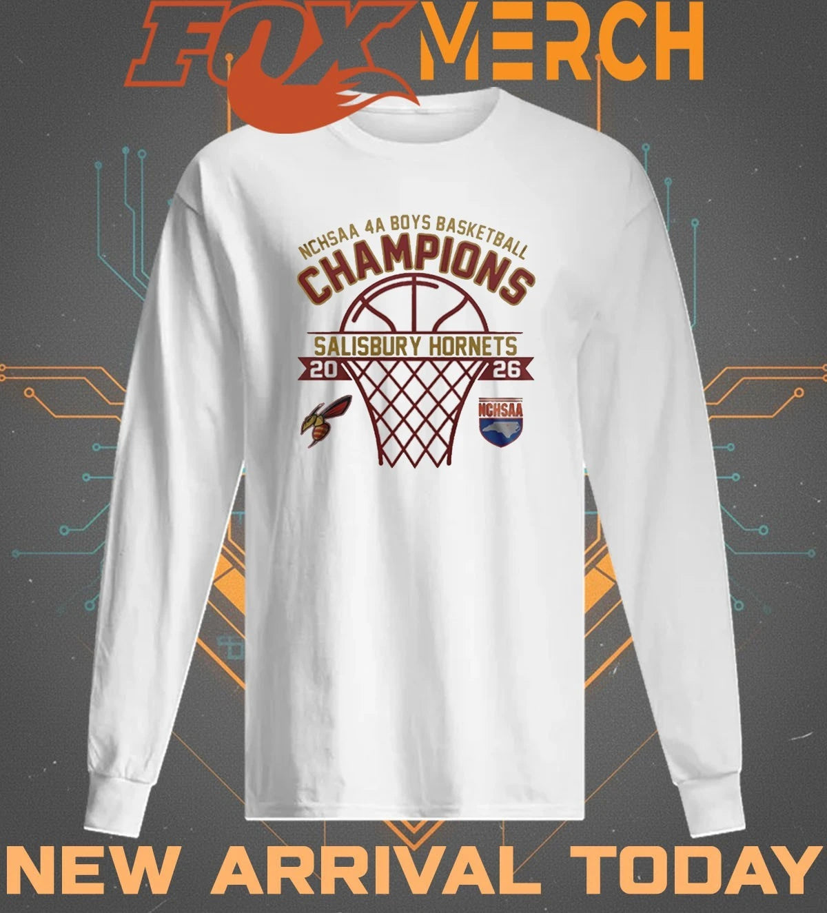 Salisbury Hornets 2026 NCHSAA 4A Boys Basketball Champions t-shirt