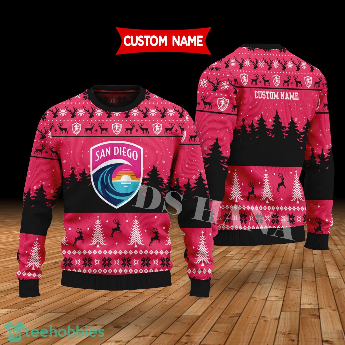 San Diego Wave FC Custom Name Merry Xmas Sweater For Soccer Sport Team’s Fans Sweater