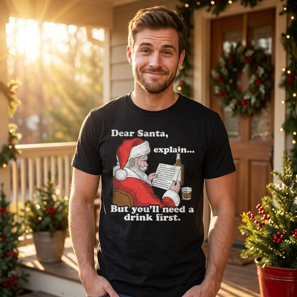 Dear Santa I Can Explain But Youll Need A Drink First Men's T Shirt