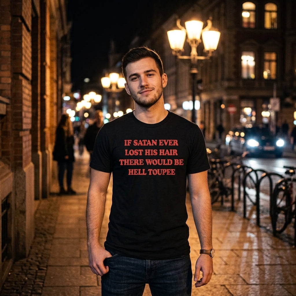 If Satan Ever Lost His Hair There Would Be Hell Toupee Men's T Shirt