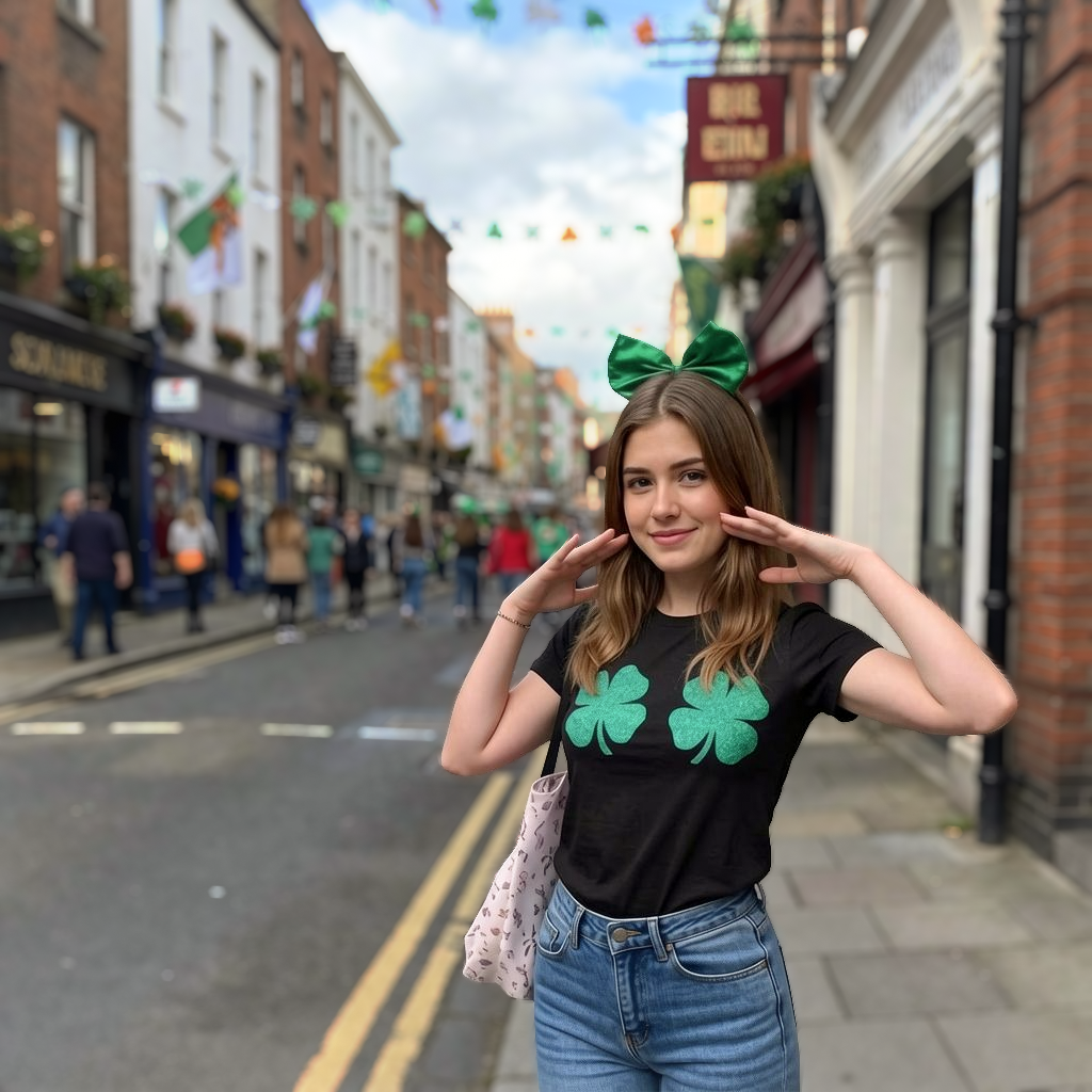 Glitter Shamrock Boobs Women's T Shirt