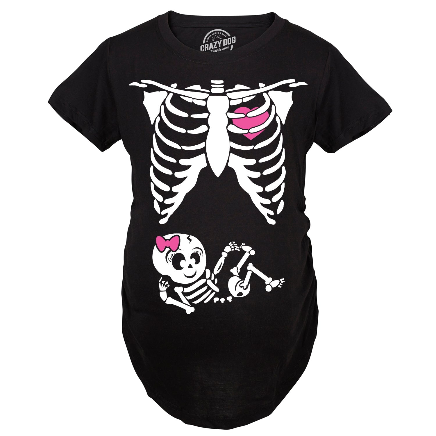 Skeleton Baby Girl Maternity T Shirt