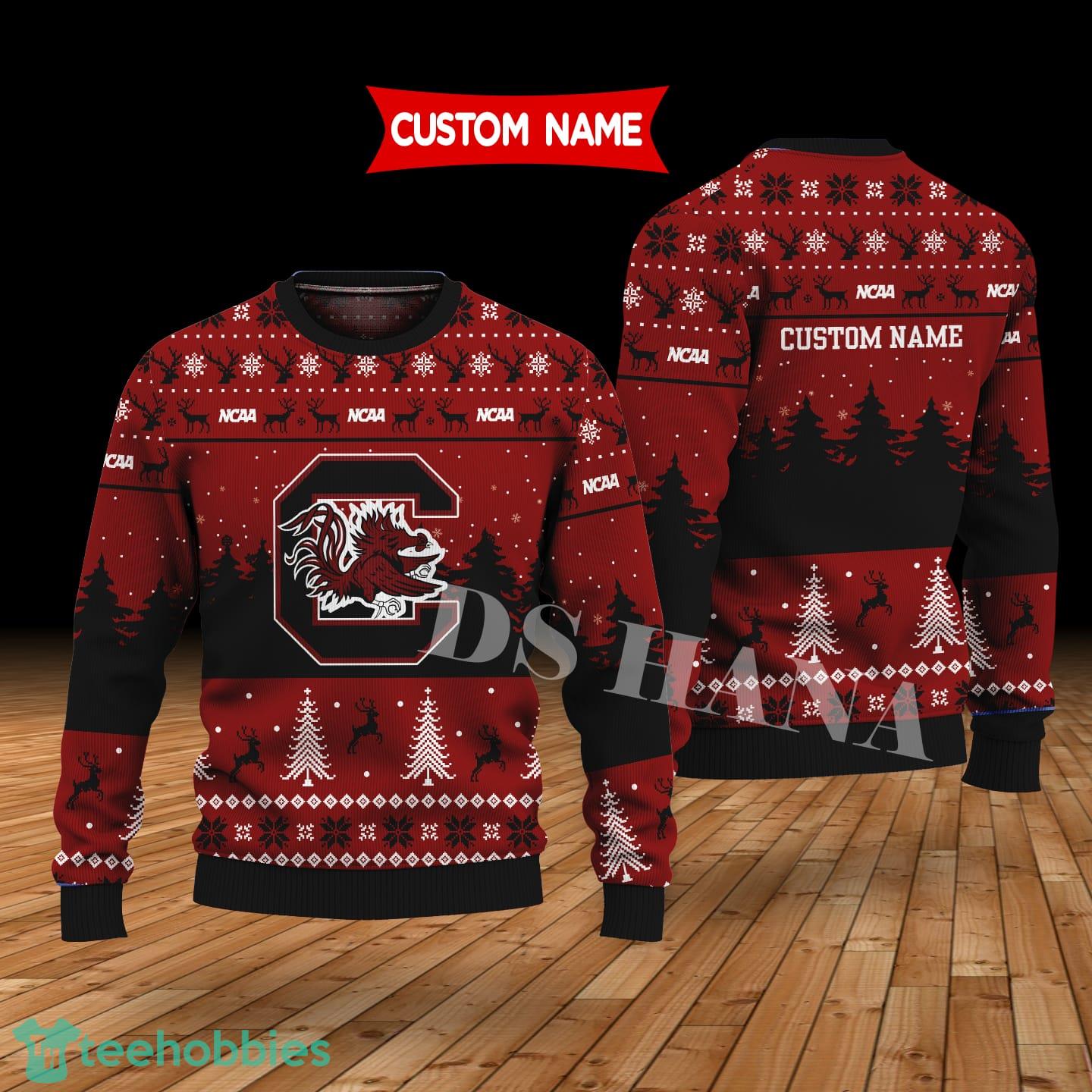 South Carolina Gamecocks Custom Name Merry Xmas Sweater For South Carolina Gamecocks Fans Sweater
