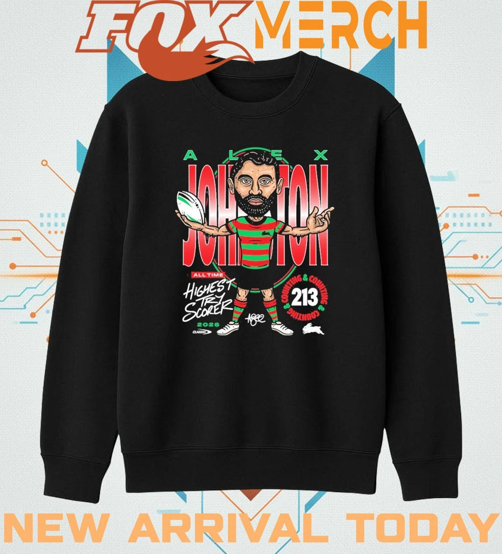 South Sydney Rabbitohs Alex Johnston Record Breaker t-shirt