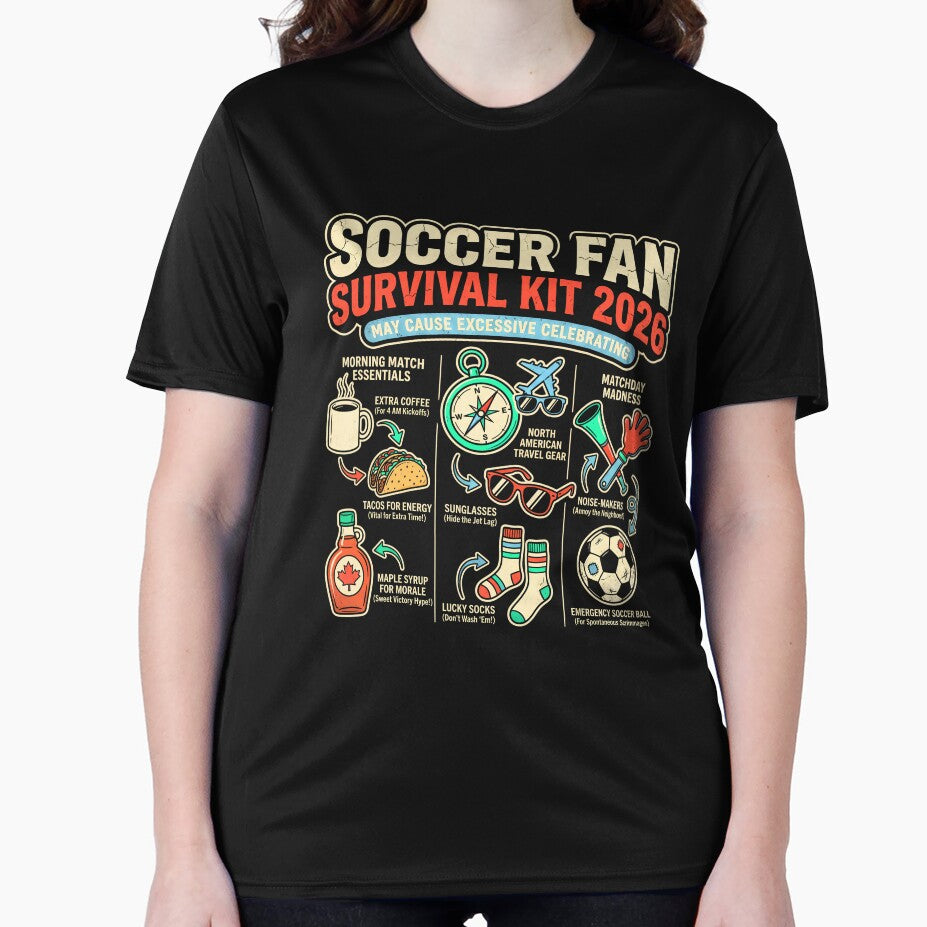 Soccer Fan Survival Kit 2026 – Funny Tournament Essentials Retro Design by DesignDoodleArt
