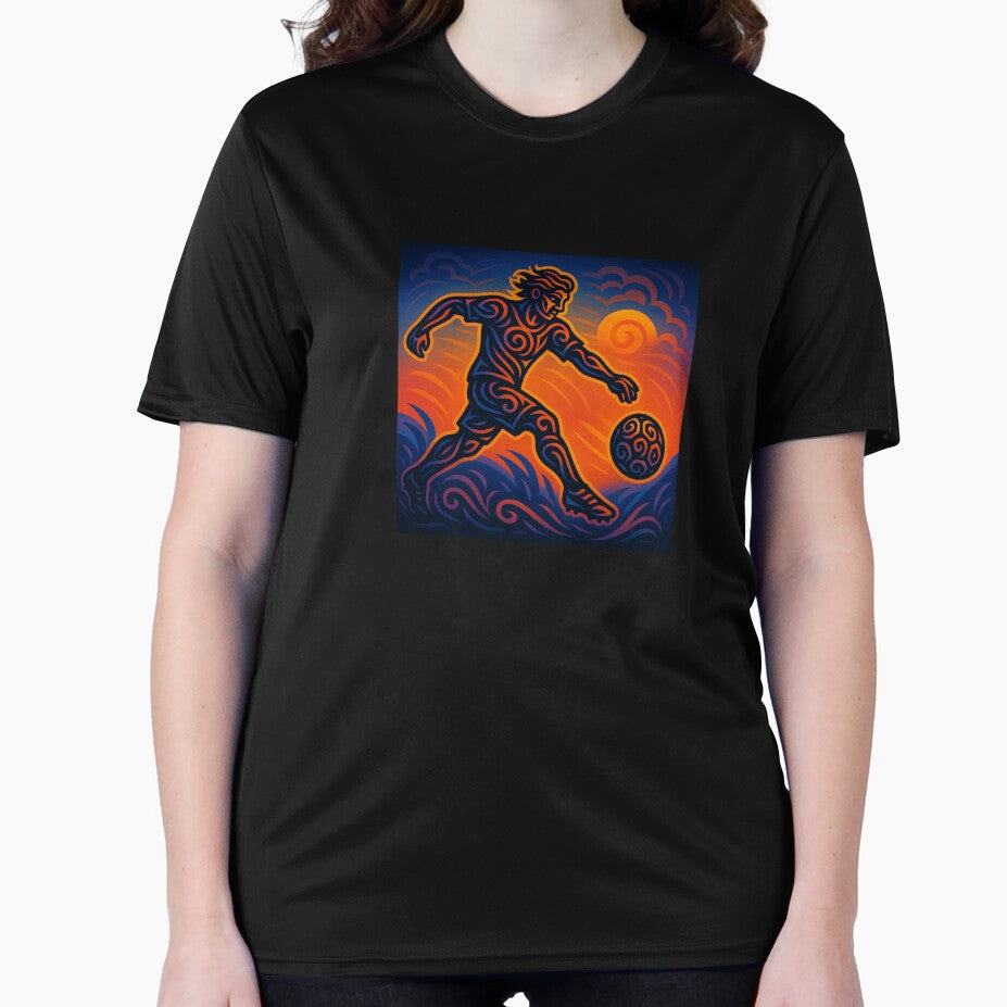 Tribal Soccer Spirit – Neon Sunset Kick by LeatherbeardArt