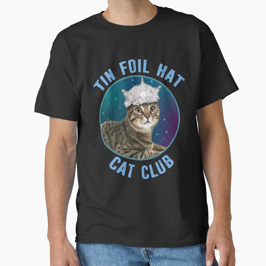 Tin Foil Hat Cat Club Conspiracy Theory Kitty Space Funny by funnytshirtemp