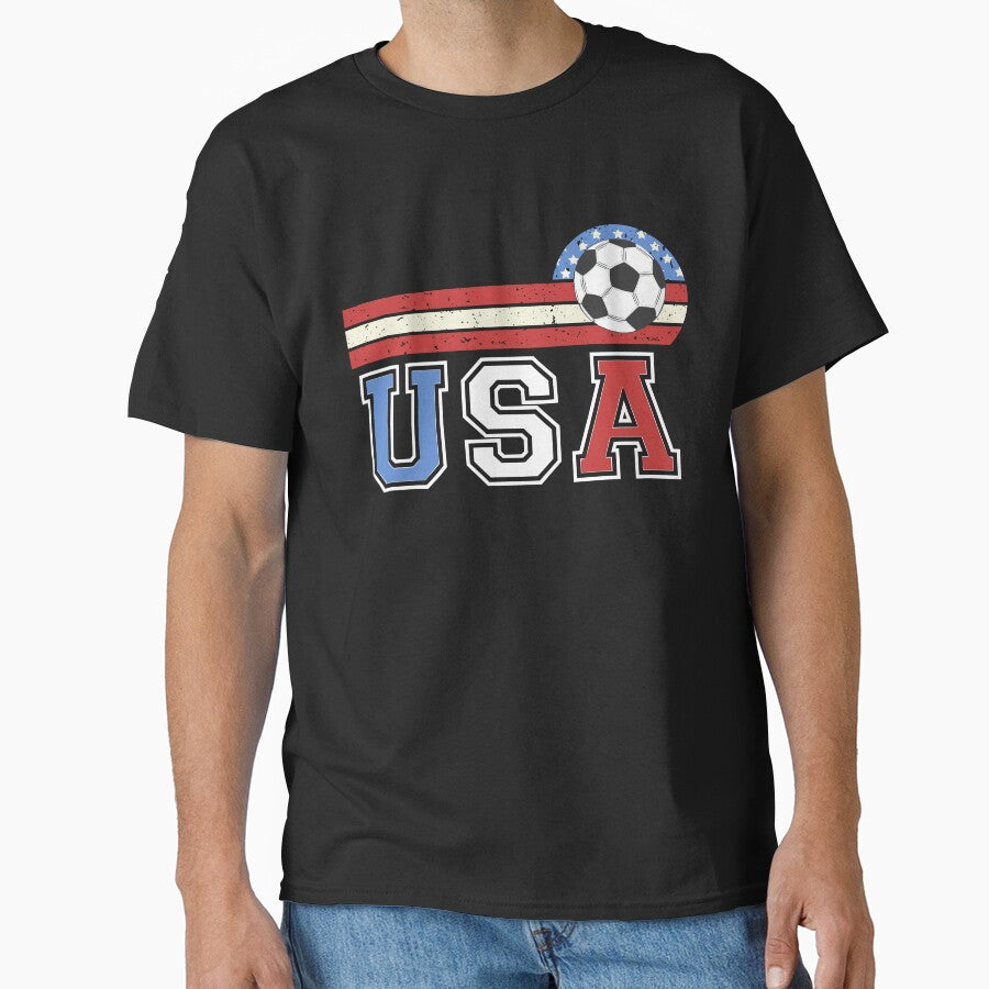 Patriotic Soccer USA Football player fan shirt for men or women by Lala35