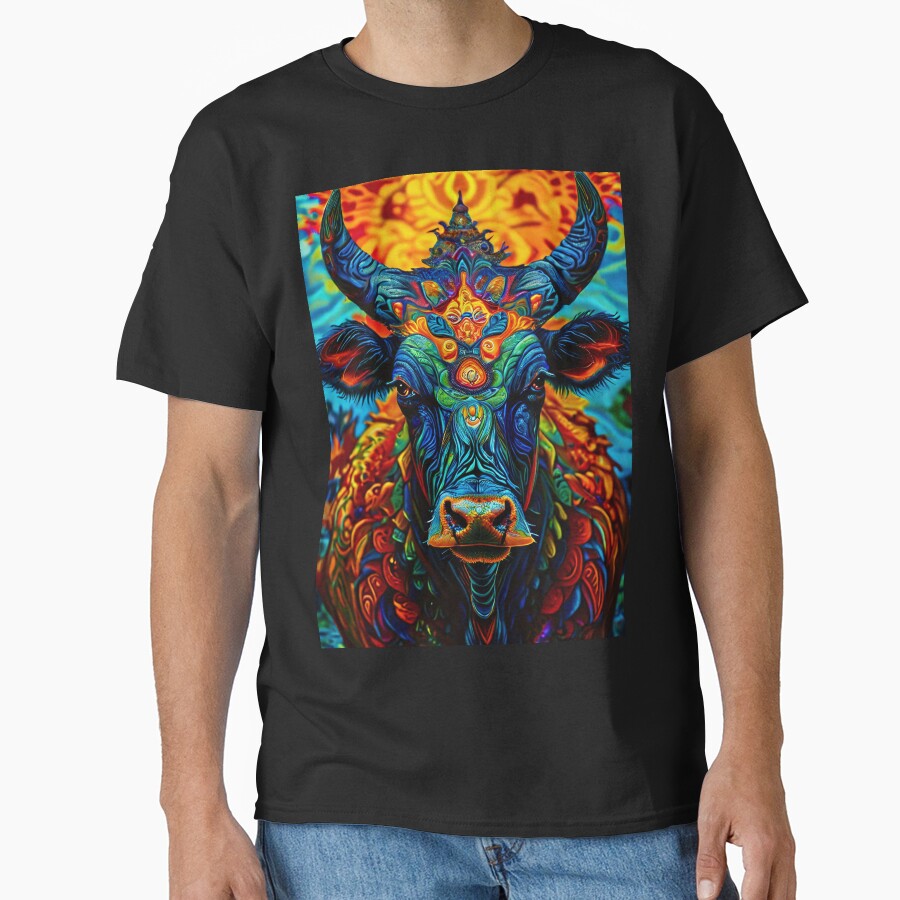 Psychedelic cow in vibrant colors by Mianku | Für das Leben