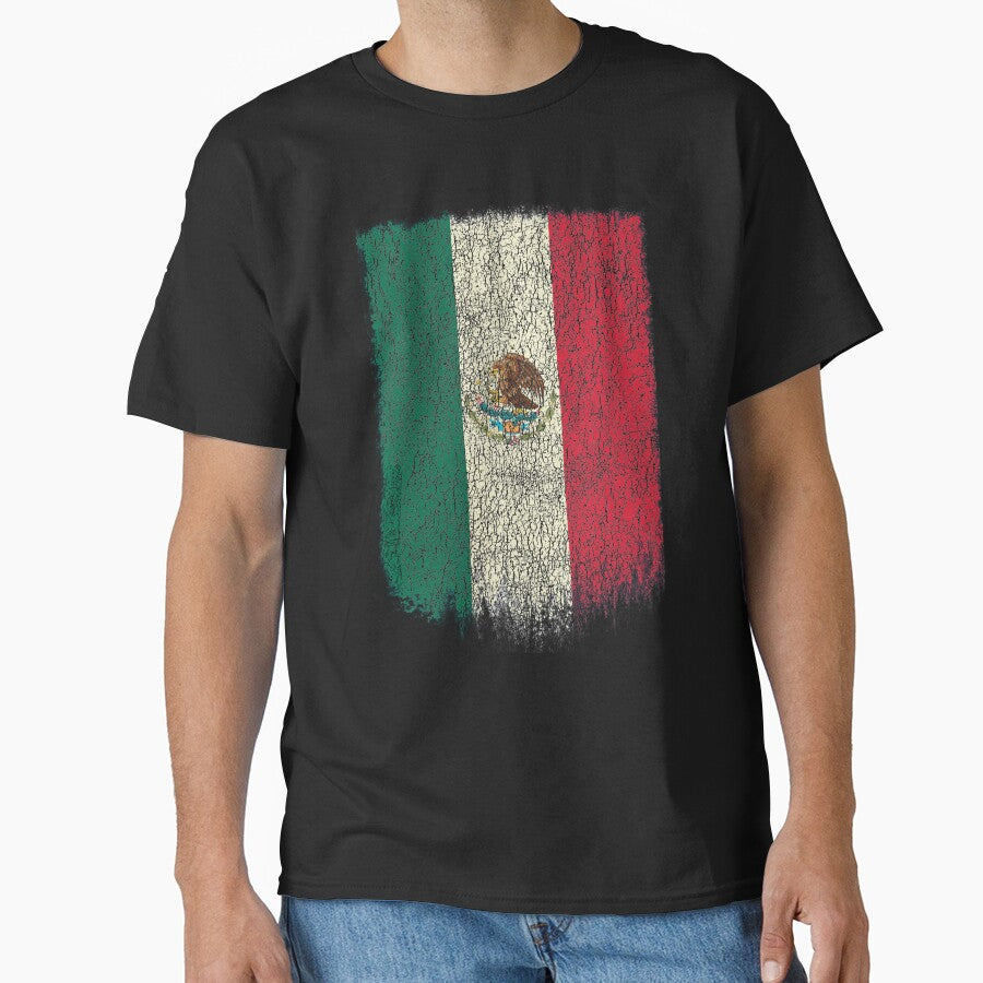 Mexican Flag Shirt Mexico Flag T shirt Grunge Retro Design by cgocgy
