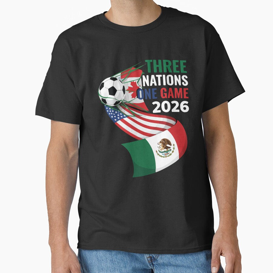 Three Nations One Game 2026 Soccer USA Canada Mexico Football Fan Design by kiralynstration
