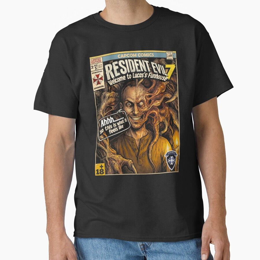 Resident Evil 7 Lucas Baker Comic Book Cover Retro Gaming Art by Back2Collage