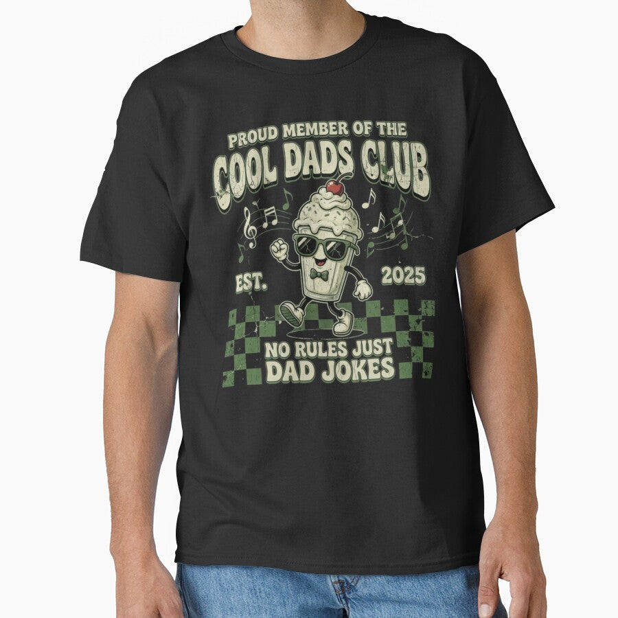 Cool Dads Club Music Retro Funny Dad Jokes Father Gift Classic T-Shirt by Animalfacts002