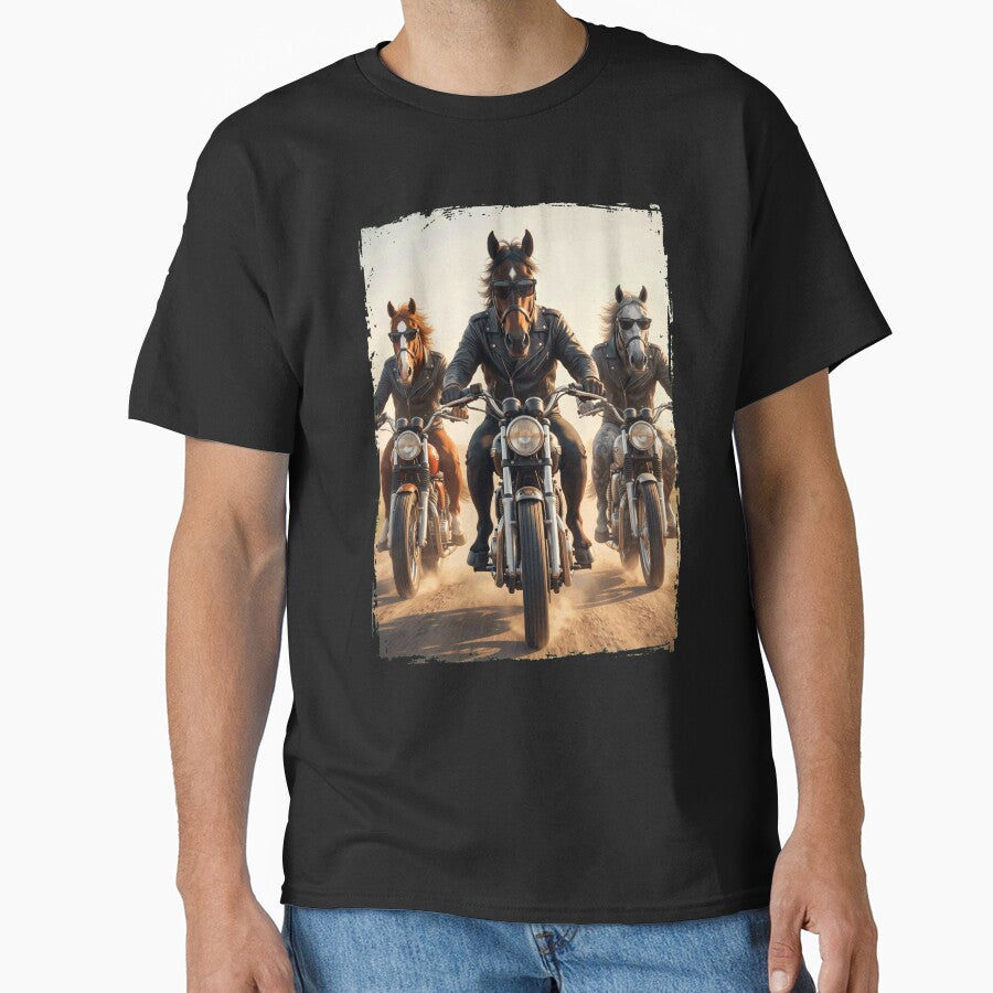 Funny Horse Motorcycle Meme Animal Lover by DoodleTortle