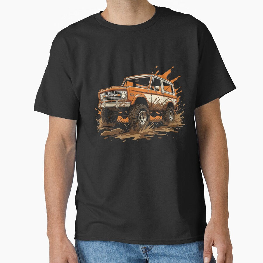 1969 Ford Bronco Off Road Mud Splash Truck Art by TheArtOfCar