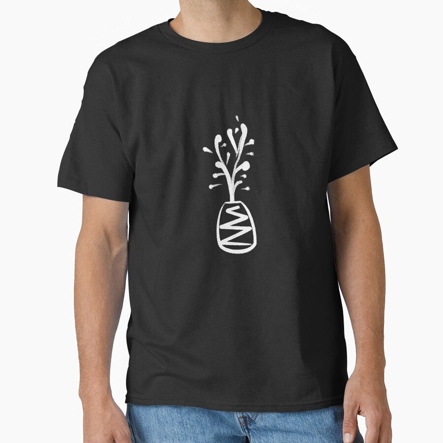 Minimalist Ink Line Art Potted Plant by SubtleSplit