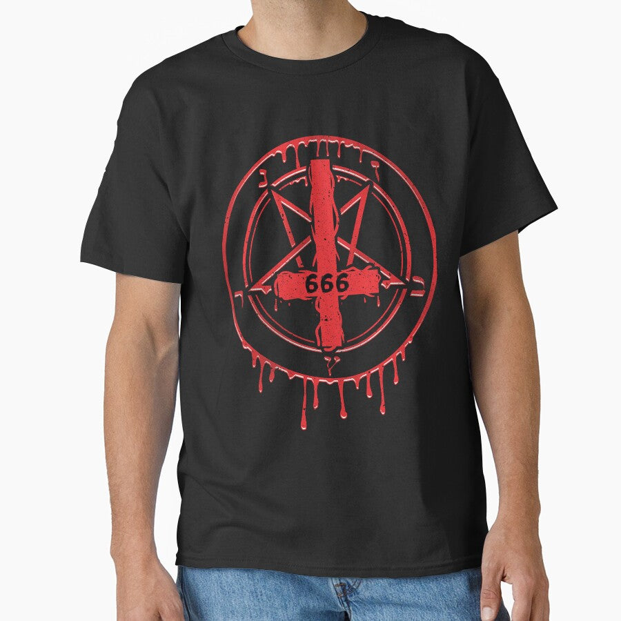 Inverted Cross 666 Number of the Beast Satanic Symbol Pentagram Sigil of Baphomet by Reign Of Darkness