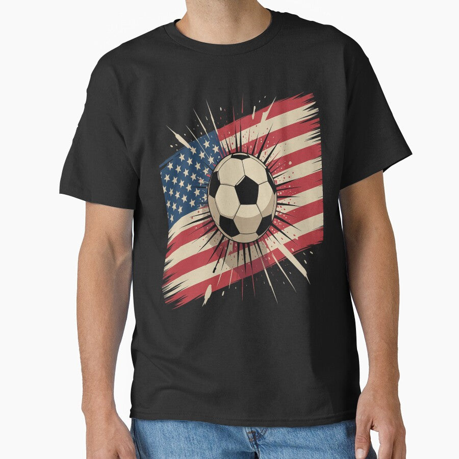 Patriotic Soccer 4th of July Men USA American Flag Boys by repconomArt