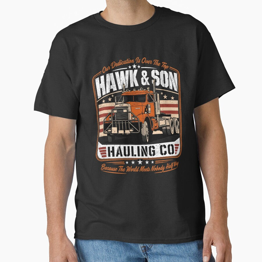 Over The Top Trucker Hawk and Son Vintage Arm Wrestling Movie Gift For Truck Driver Dad Gift by DropTheChan