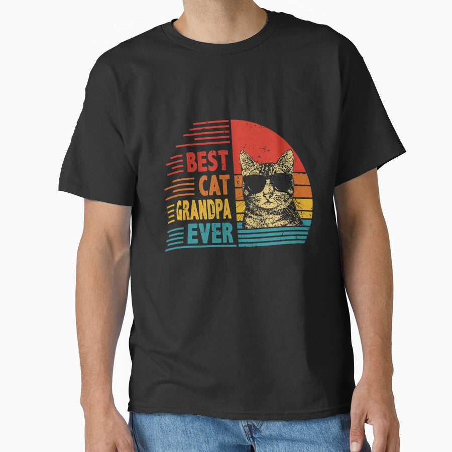 Vintage Retro Best Cat Grandpa Ever Funny Cat Lover Father's Day Gift by EdwinaEmmanoiCo