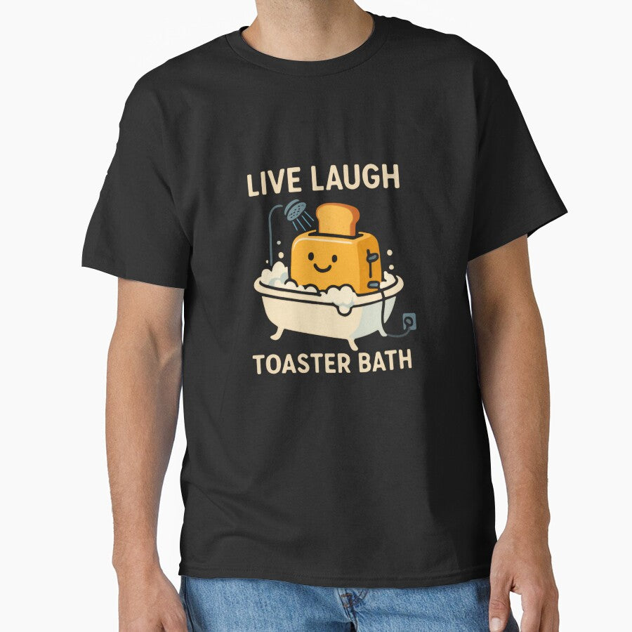 Live Laugh Toaster Bath Dark Humor Sarcastic Meme by RetroMini2026