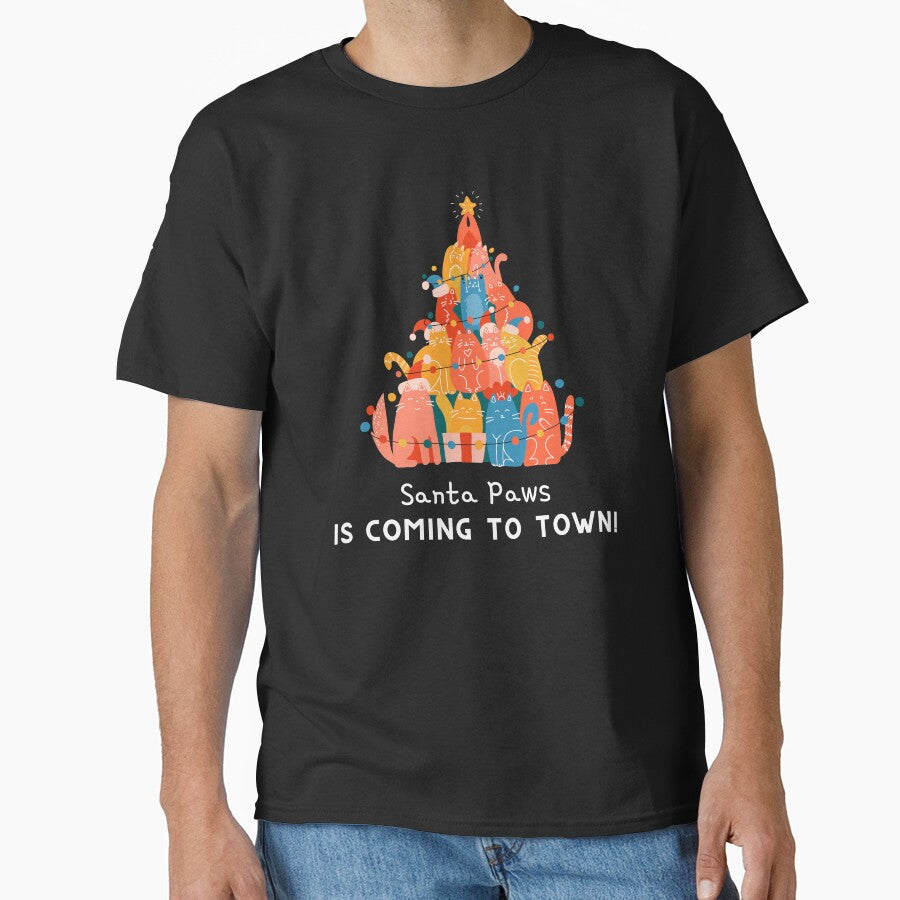 Santa paws is coming to town, Cat Lover's Christmas by Happy-PrintZ