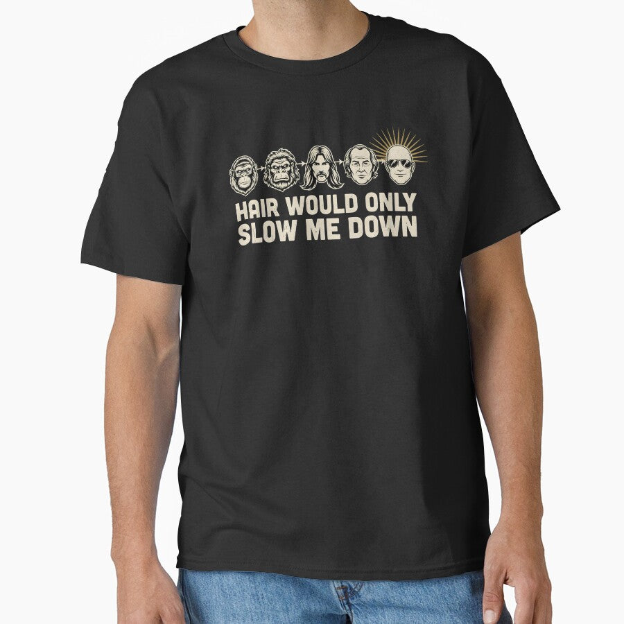 Hair Would Only Slow Me Down Dad Humor Classic Dad Joke Bald Dad by Redgiant87x