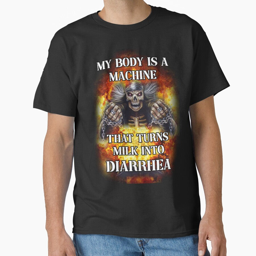 my body is a machine that turns milk into diarrhea badass skeleton meme by InMyMentalEra
