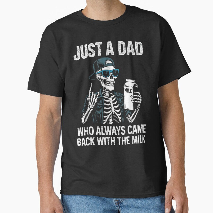 Funny Skeleton Dad Milk Joke Classic T-Shirt by Lilbahlil