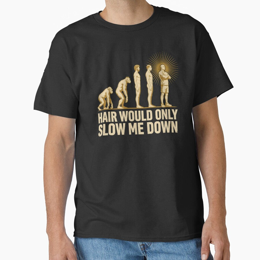Hair Would Only Slow Me Down Dad Humor Proud Bald Dad Sarcastic Humor by Redgiant87x