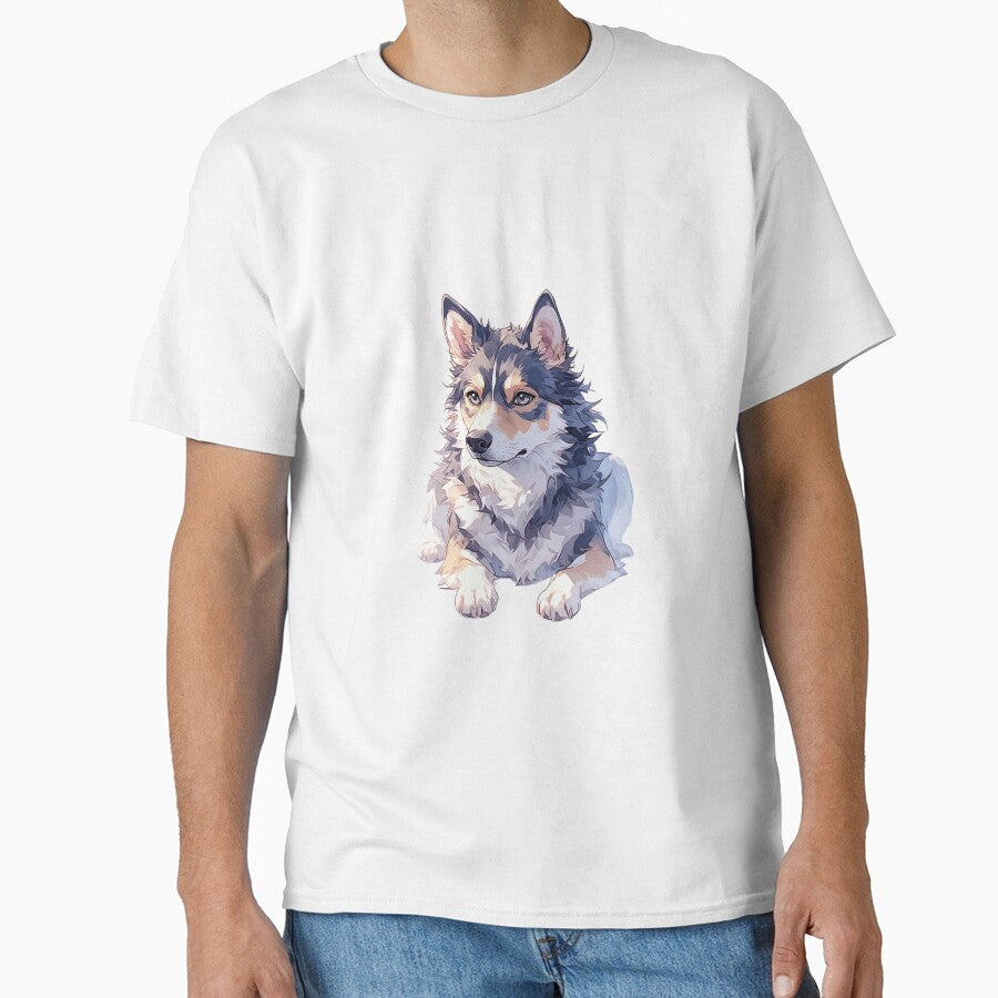 Cute Anime Dog Illustration | Kawaii Husky Corgi Style by VientosDeGuerra