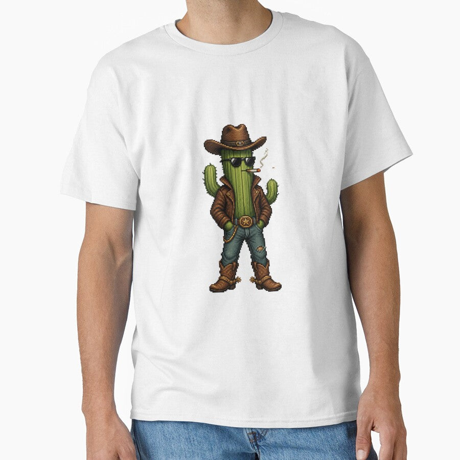 Cowboy Cactus – Retro Pixel Art Desert Outlaw by Motel Mirage