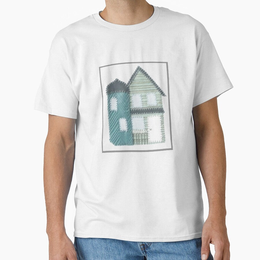 Green House Excerpt from 2 Houses #1- Digitally Altered by ErinBrieArt