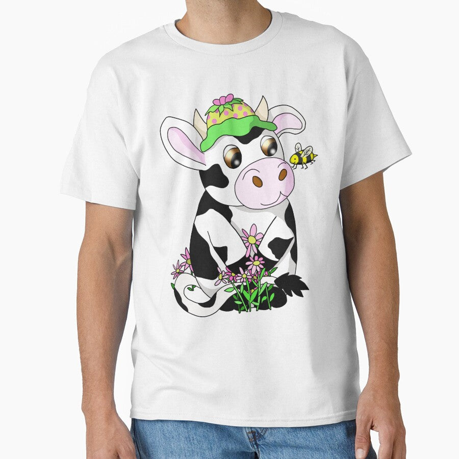 cartoon cow and a bee by BeingNow