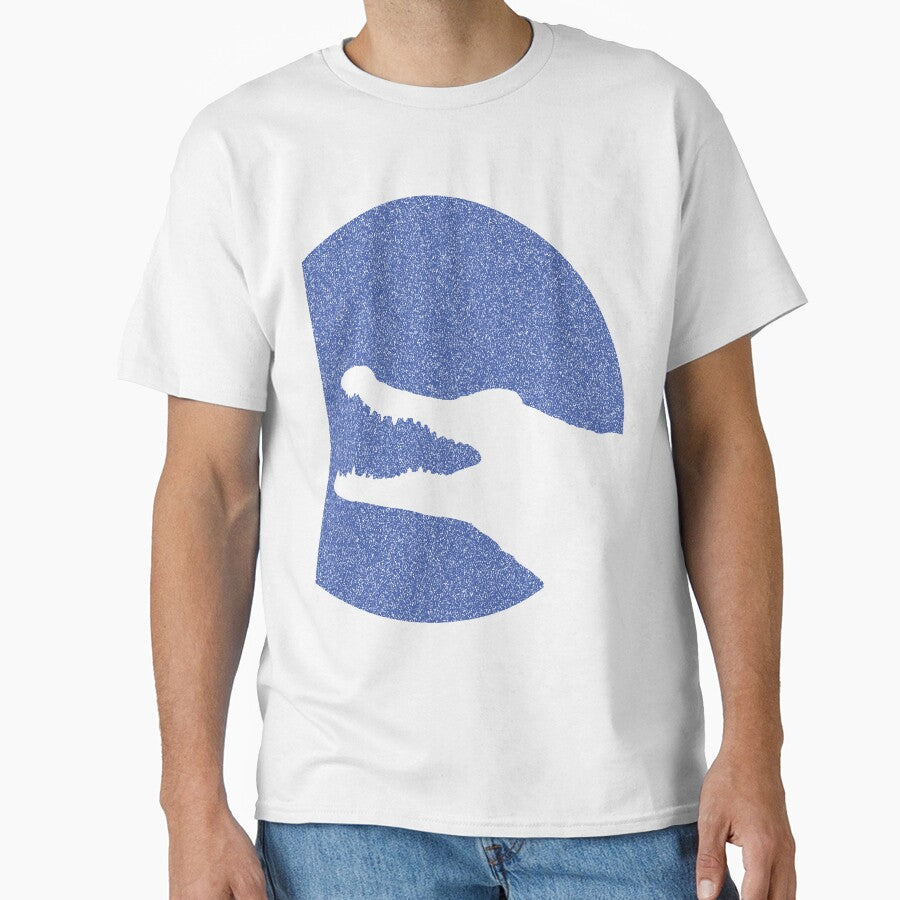 Minimalist Distressed Blue Alligator Moon by pelagio