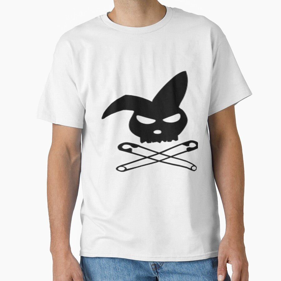 Rabbit and Safety Pin Skull and Crossbones by SerpentSkyArts