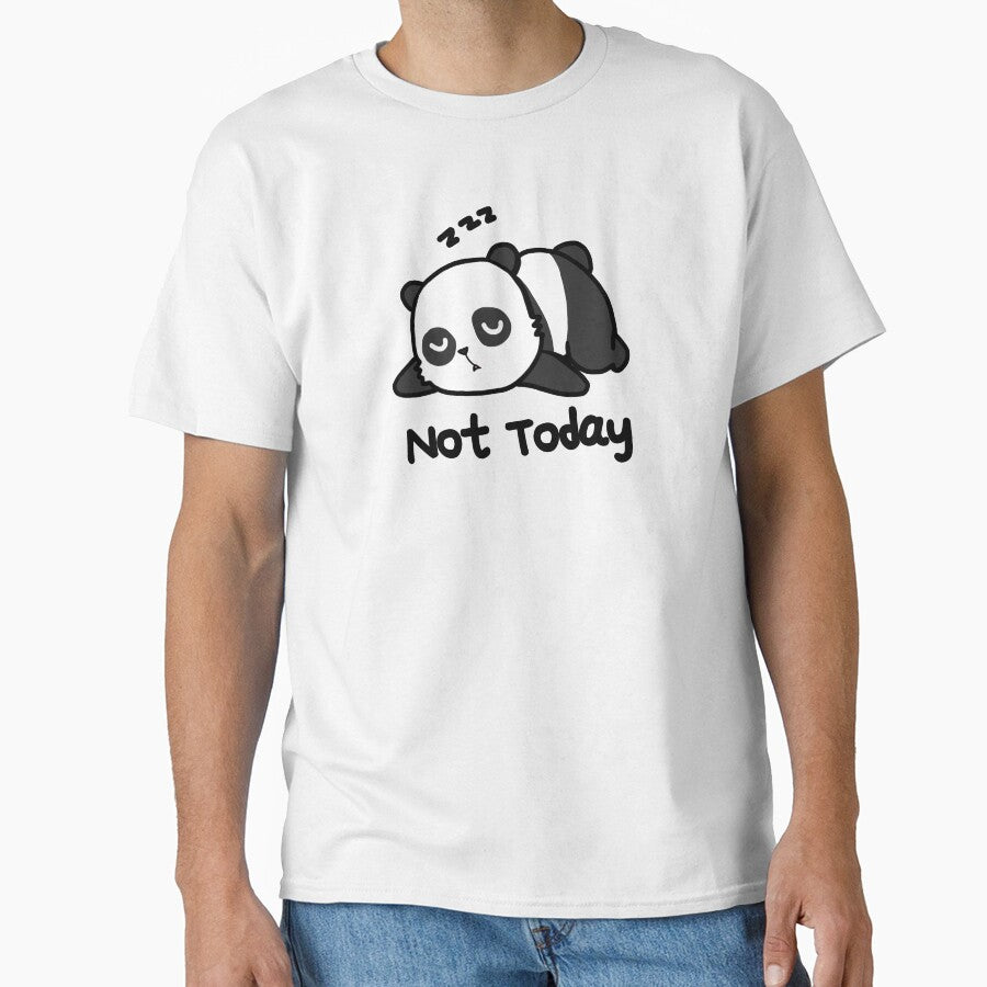 Funny Lazy Panda Not Today Design by Noodle Doodle