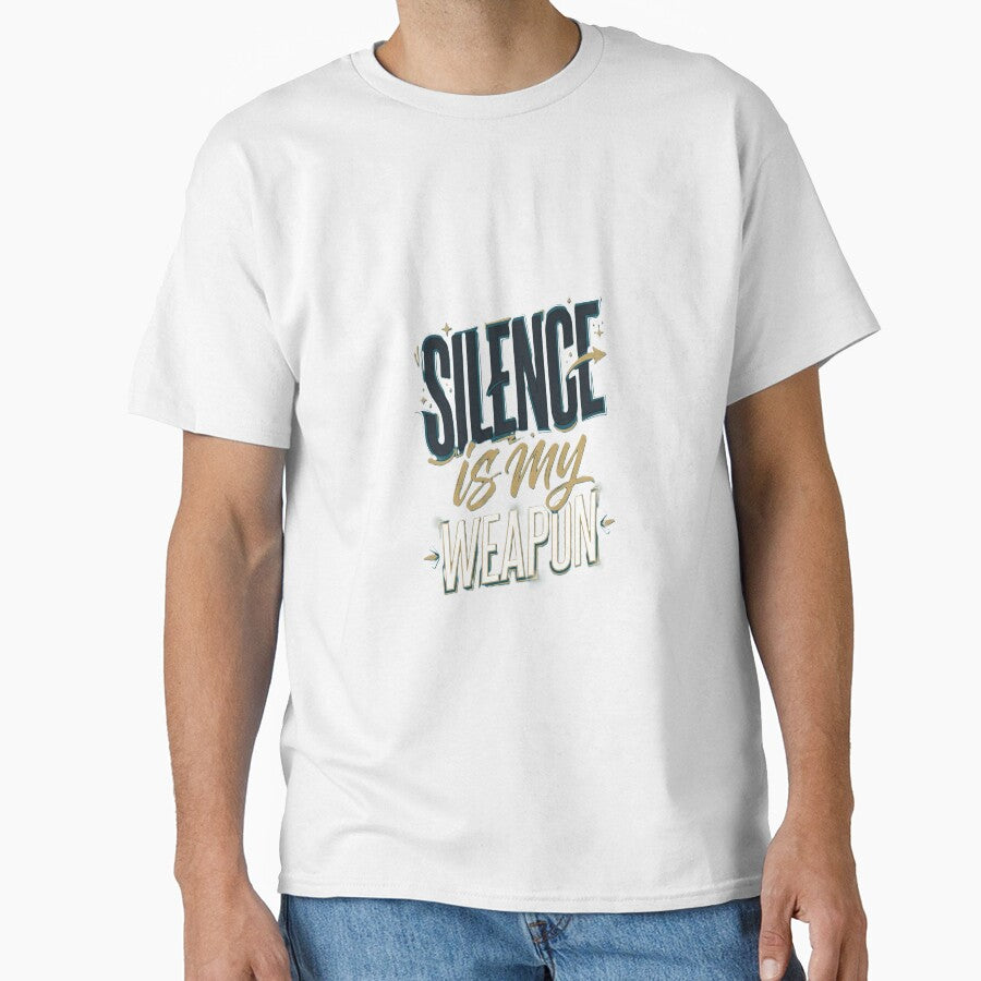 Silence is my weapon Typography Design – Modern Aesthetic Text Art for Stickers, T-Shirts & Posters by Prism-Bubble