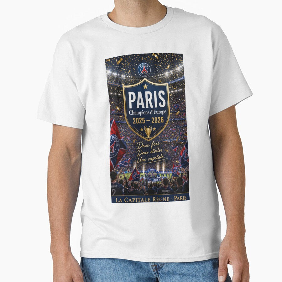 Paris Skyline Champions of Europe 2025 2026 Seine River Championship Crest by BrickByDream