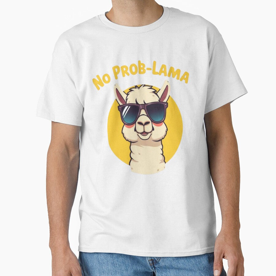 No Prob-llama Funny Alpaca T-Shirt | Cute Animal Humor Tee by PremiereAA