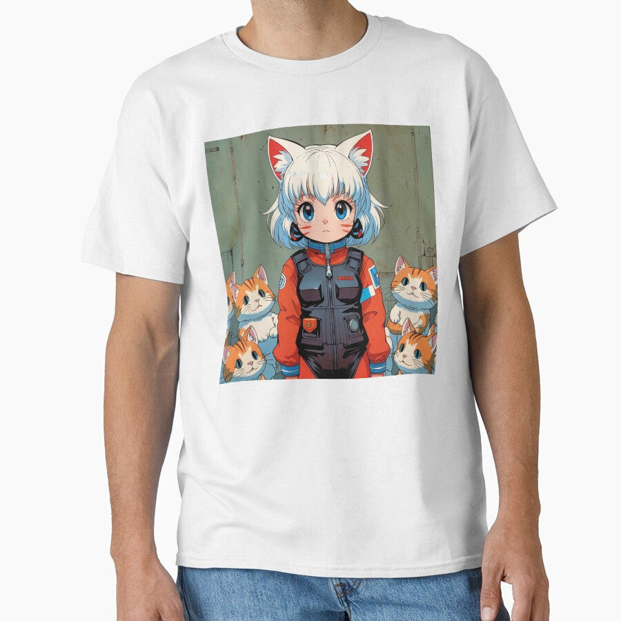 Kawaii girl with fat and tender kittens by MerlinWear