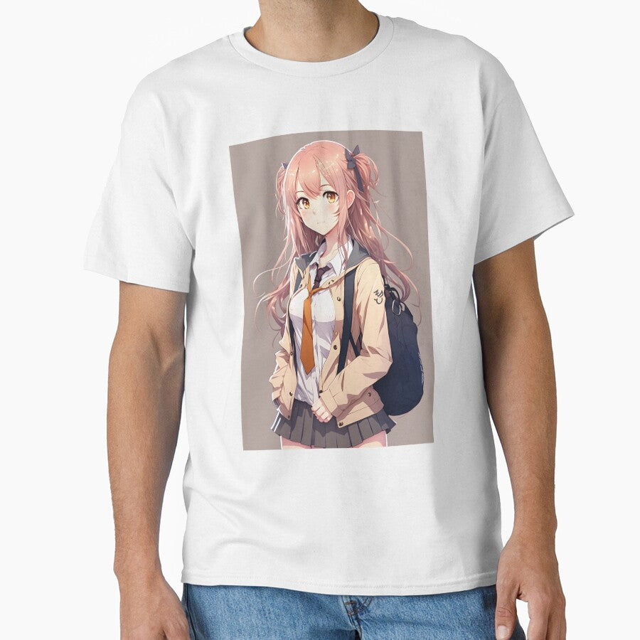 Anime Girl Cute Student Sexy with Backpack by Bubblebuk