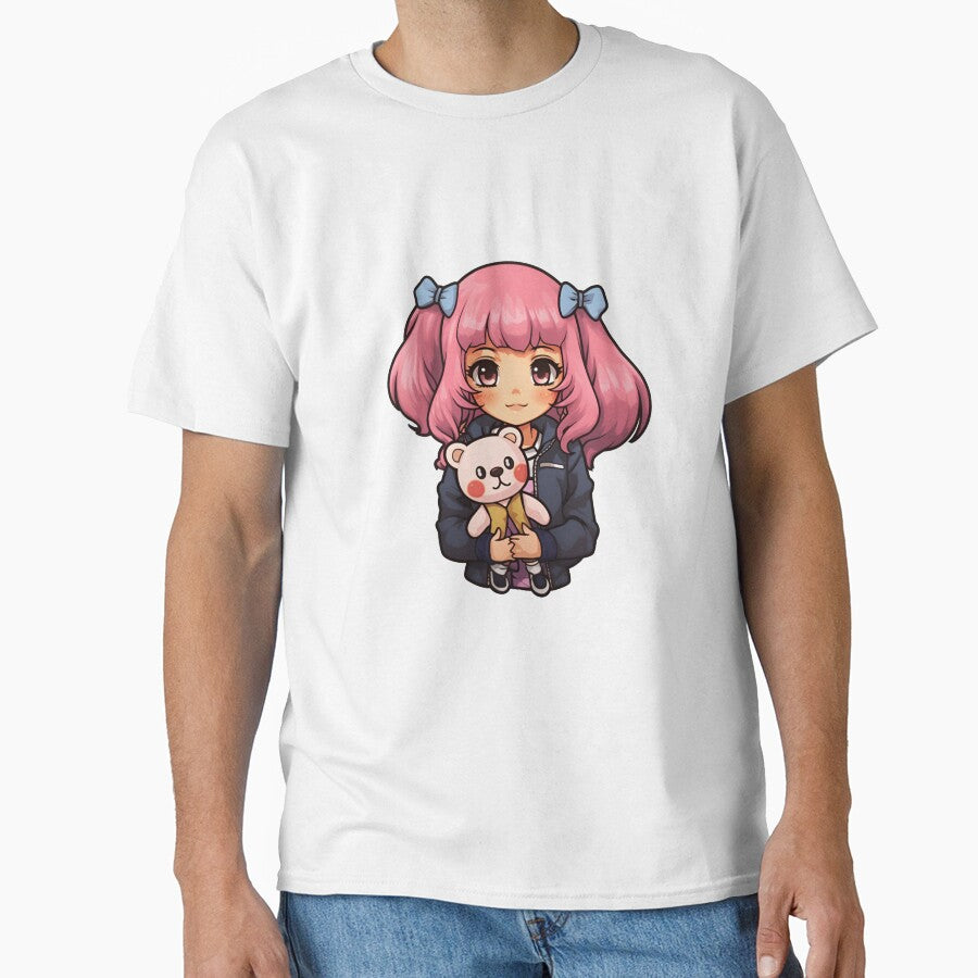 Cute Anime Girl Holding Teddy Bear by Uryummypie